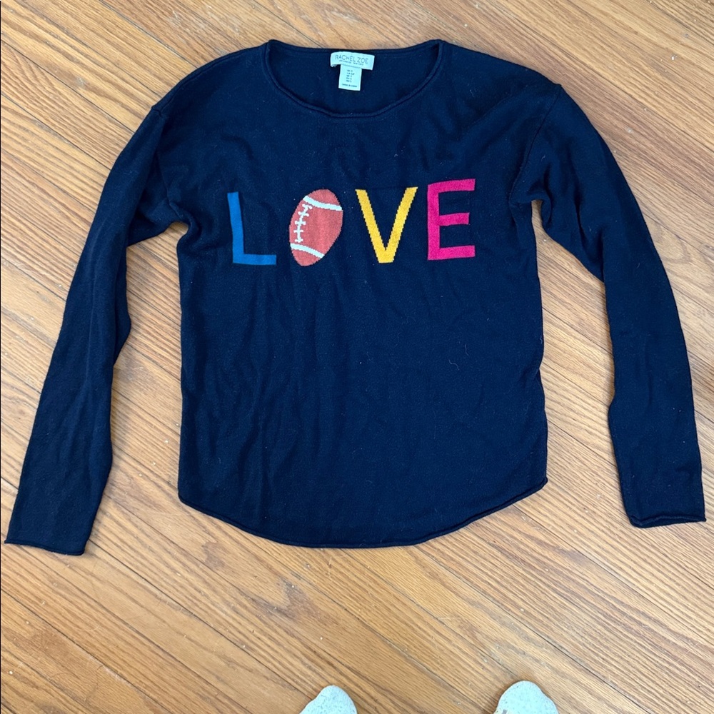 Rachel Zoe love football Sweater shirt 
Size small